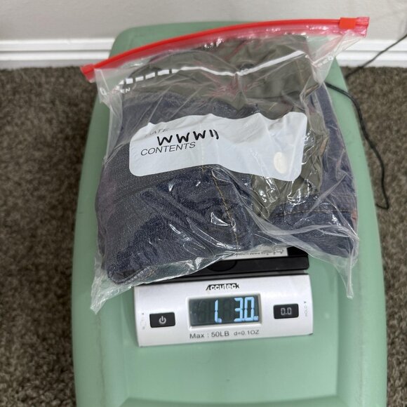 White House Black Market Jacket Womens 6 Blue Denim Olive Military Utility - Picture 9 of 9